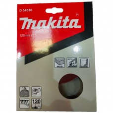 Makita D-54536 Диск шлифовальный 8 отв.коричневый D125 мм, A120, 10 шт.